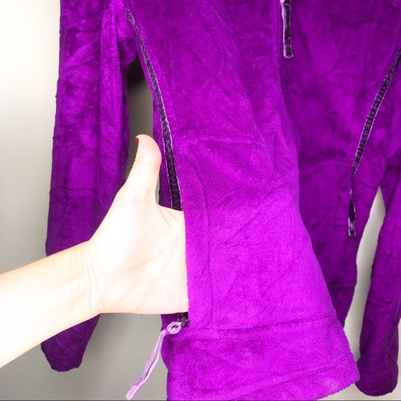 Marmot Fuzzy Zip Up Hoodie Purple Sz XS - Picture 4 of 8